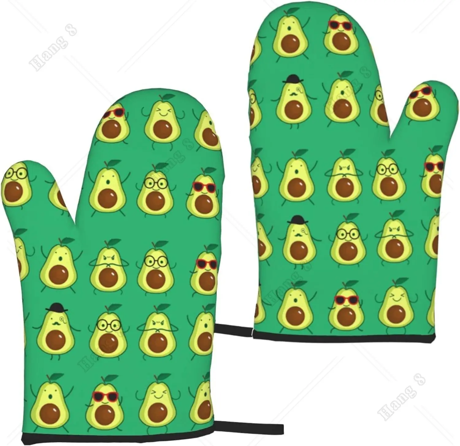 

Cute Avocados Green Oven Mitts Heat Resistant Glove for Women Cooking Baking Grilling BBQ Microwave Gloves Cooking Accessories