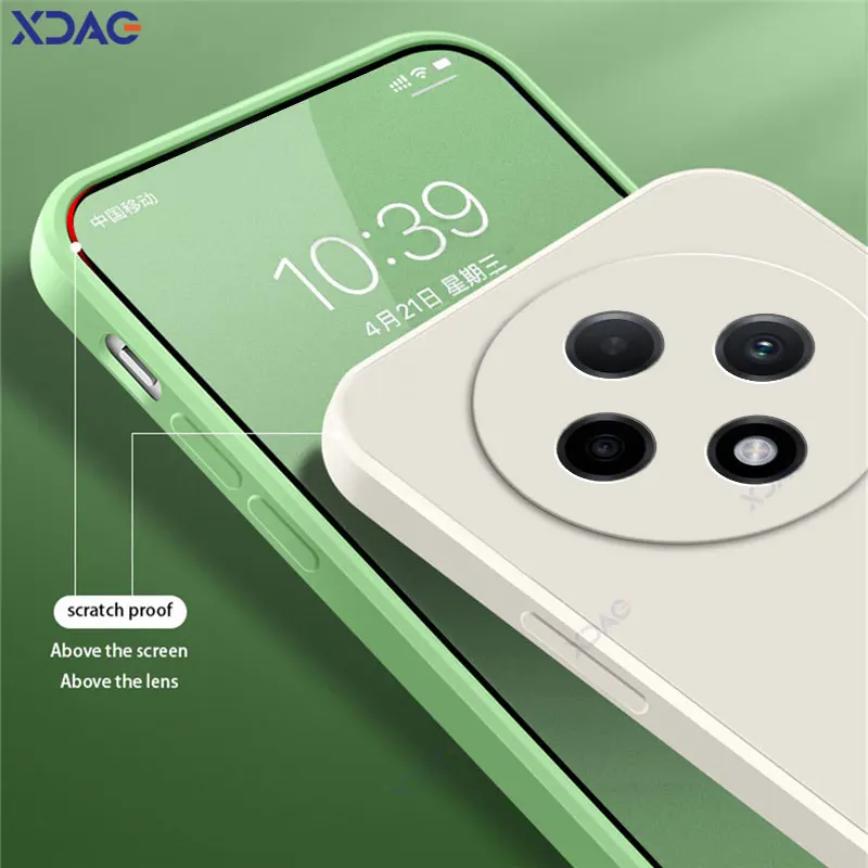Square Liquid Silicone Soft Cellphone Case - Durable Double Liner Protective Cover