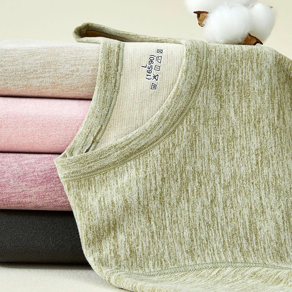 Thermal Underwear Long Johns Winter Women Clothes Wool and silk Warm Lingerie 2 Pieces Thermal Pants Long Sleeve Bottoming Shirt