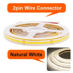 Waterproof Flexible COB LED Strip Light - Warm to Cool White, IP67, High - Density Linear Lighting - 24V 6m (2pin Wire Natural)