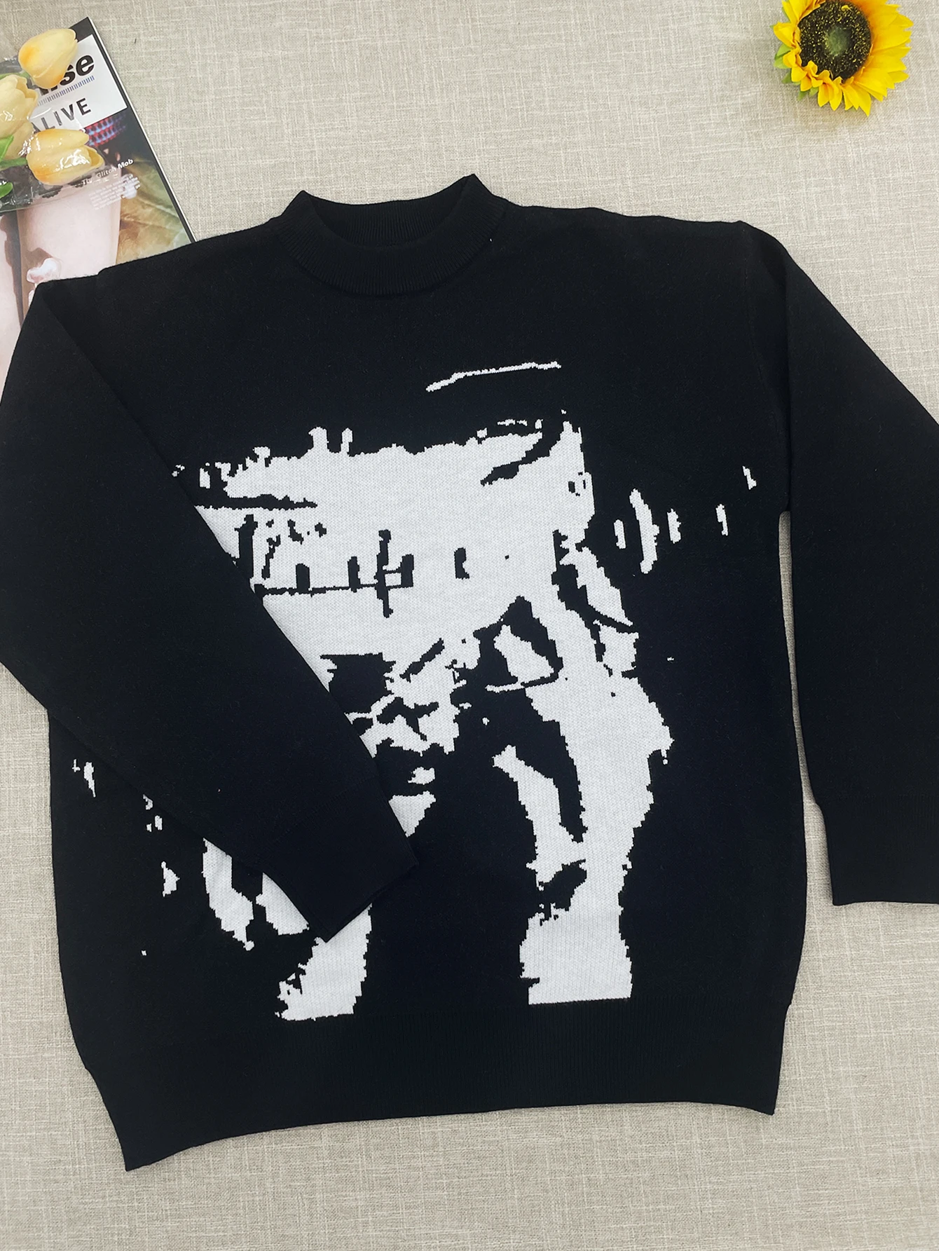 temperament commuter style pullover sweater for women's autumn and winter new loose all-match crew-neck knitwear