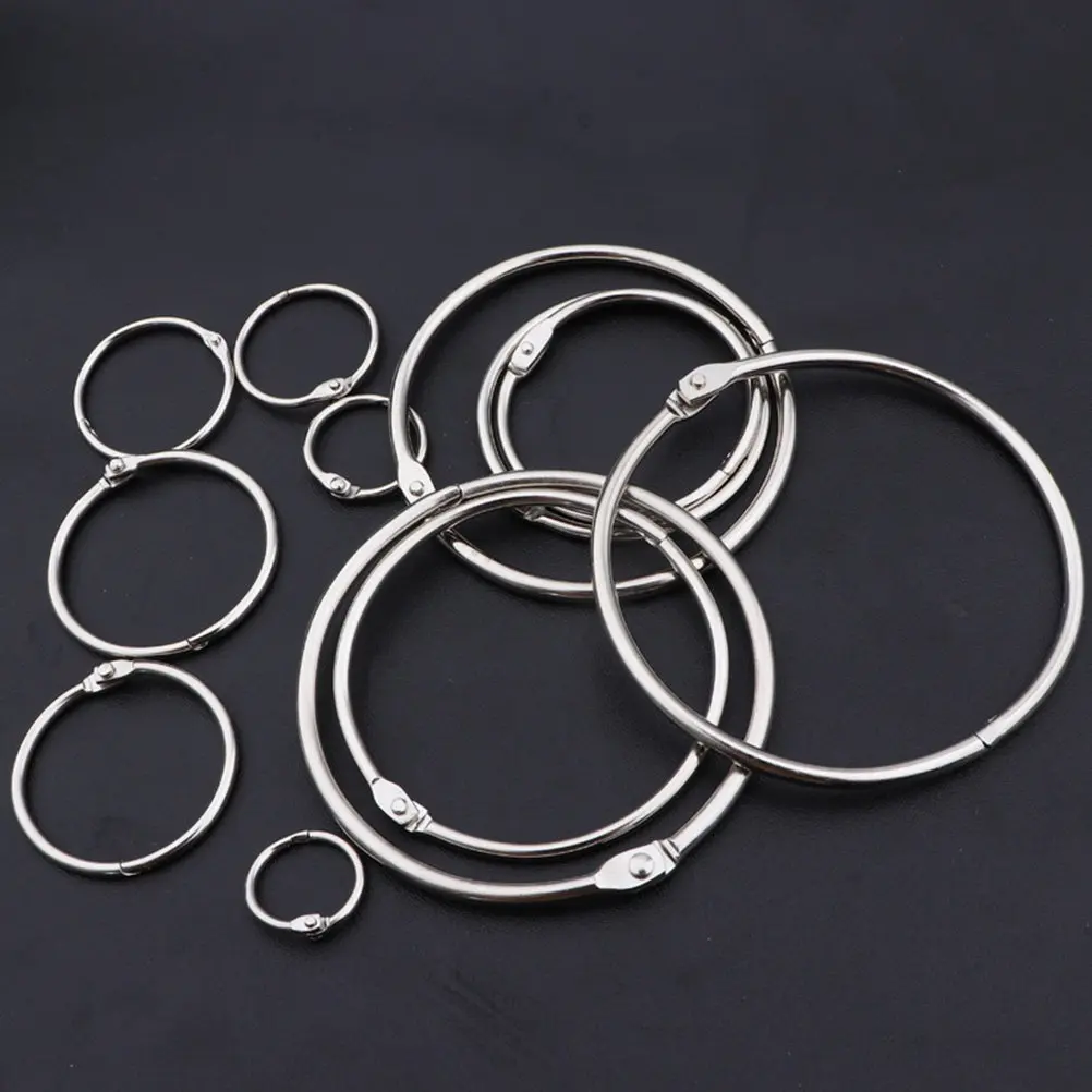 50Pcs 20Mm 프리미엄 금속 바인딩 링 스냅 스타일 북 서클 노트 카드 바인더 키 링 사진 앨범 스크랩북 메모