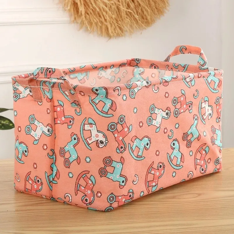 1pc Cube Folding Fabric Storage Basket Closet Organizador Clothes Storage Boxes Home Office Shelf Organizers for Kids Toys