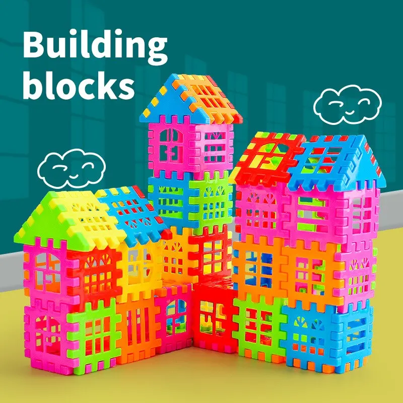 ColorBaby Bolsa De 80 Ladrillos Maxi De Construcción – Bloques De Plástico ABS Indeformable Para Bebés De 12+ Meses, Incluye Bolsa Con Cremallera