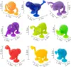 Soft Silicone Building Blocks Toy Animal Shape Suction Toy for Kids Stress Release Parent-Child Interactive Game Sucker Bath Toy 3