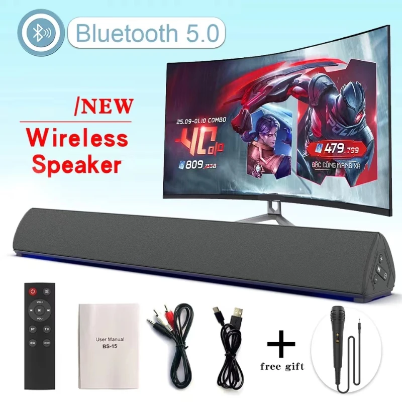 

Bluetooth-звуковая панель, динамик, проводная Беспроводная объемная стереосистема для домашнего кинотеатра, телевизионная проекционная система, супер мощный звуковой динамик