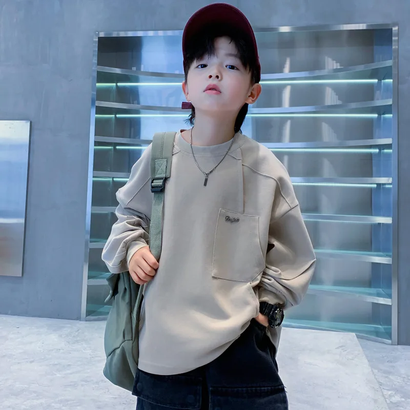 Teen Boys Sweatshirts Children Pullover Cotton Long Sleeve Korean - Main Image