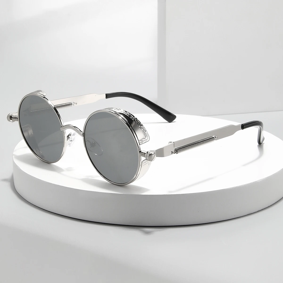 Steampunk Sunglasses Metal Steam Punk Style Sun Glasses Steampunk Fashion Men Retro Round Sunglasses