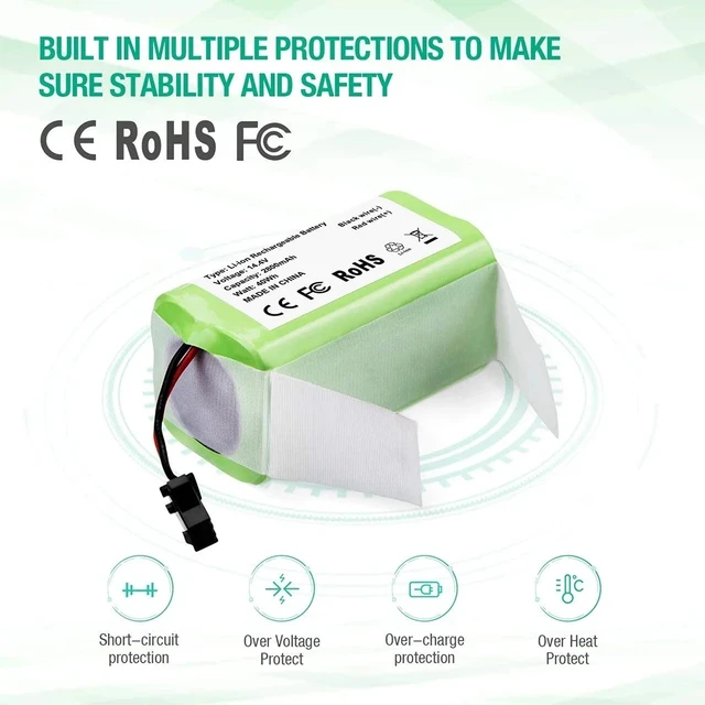 batería conga 1090 990 950 cecotec 14.4V 4000mAh Li-ion battery for Ecovacs  Deebot DN621 601/605 Eufy RoboVac 35C Panda i7 V710 - AliExpress