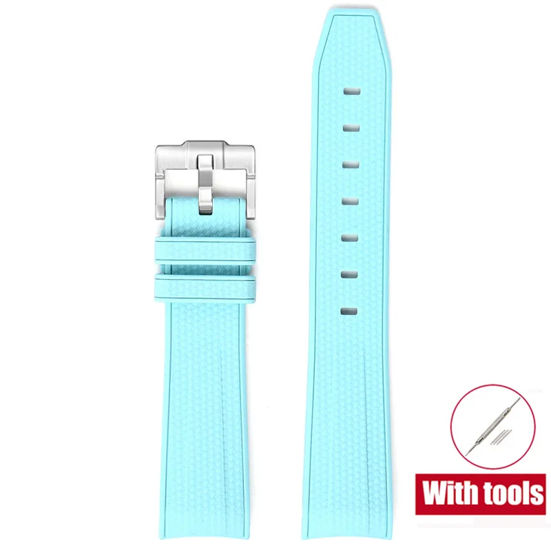 20mm Premium Diving Strap - Arc Curved End TPU Rubber Bracelet with Watch Band Tools
