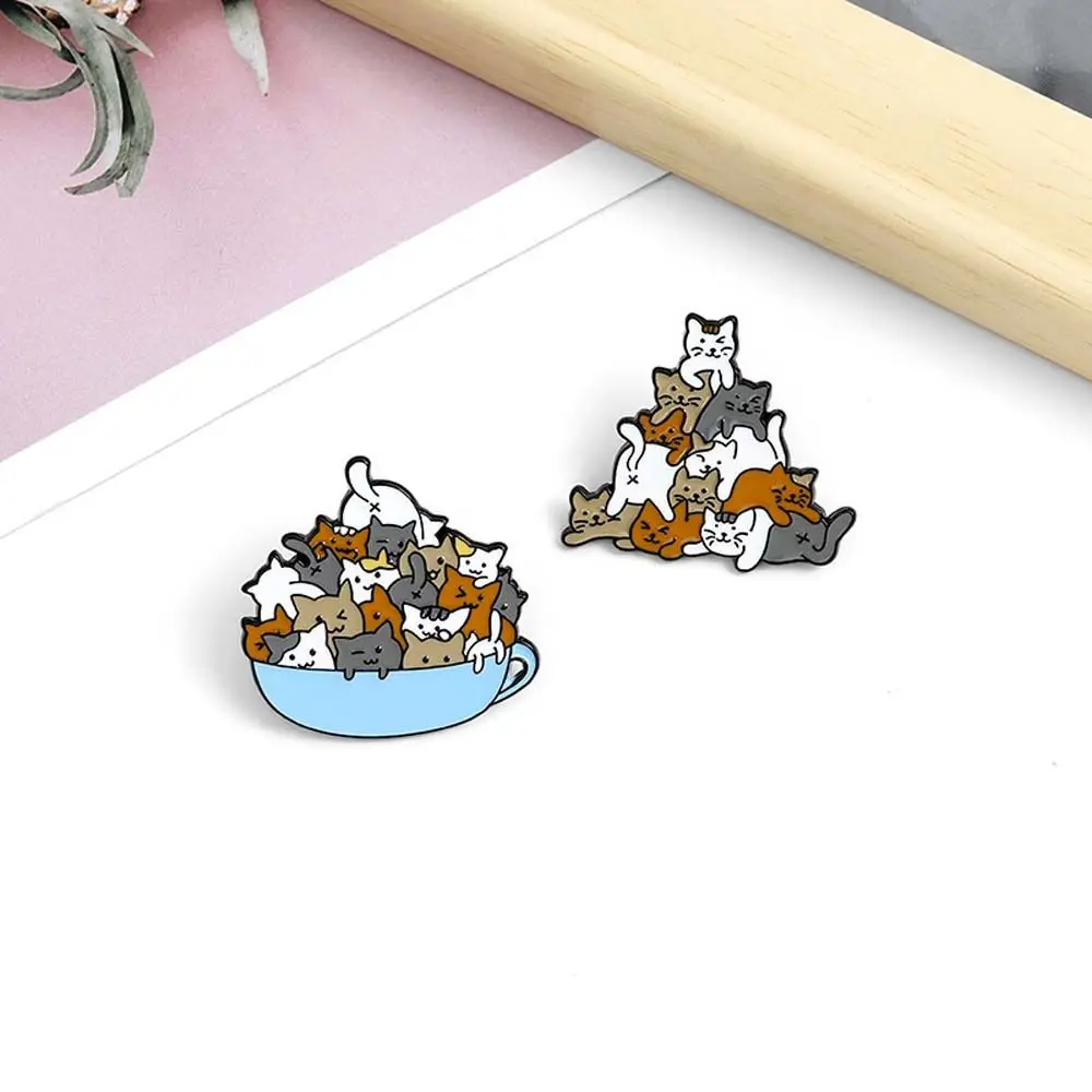 

Gift for Kids Cute Jewelry Accessories Lapel Pin Badge Pin Coffee Cup Enamel Pin Cat Brooch Brooches Pin Lapel Brooch