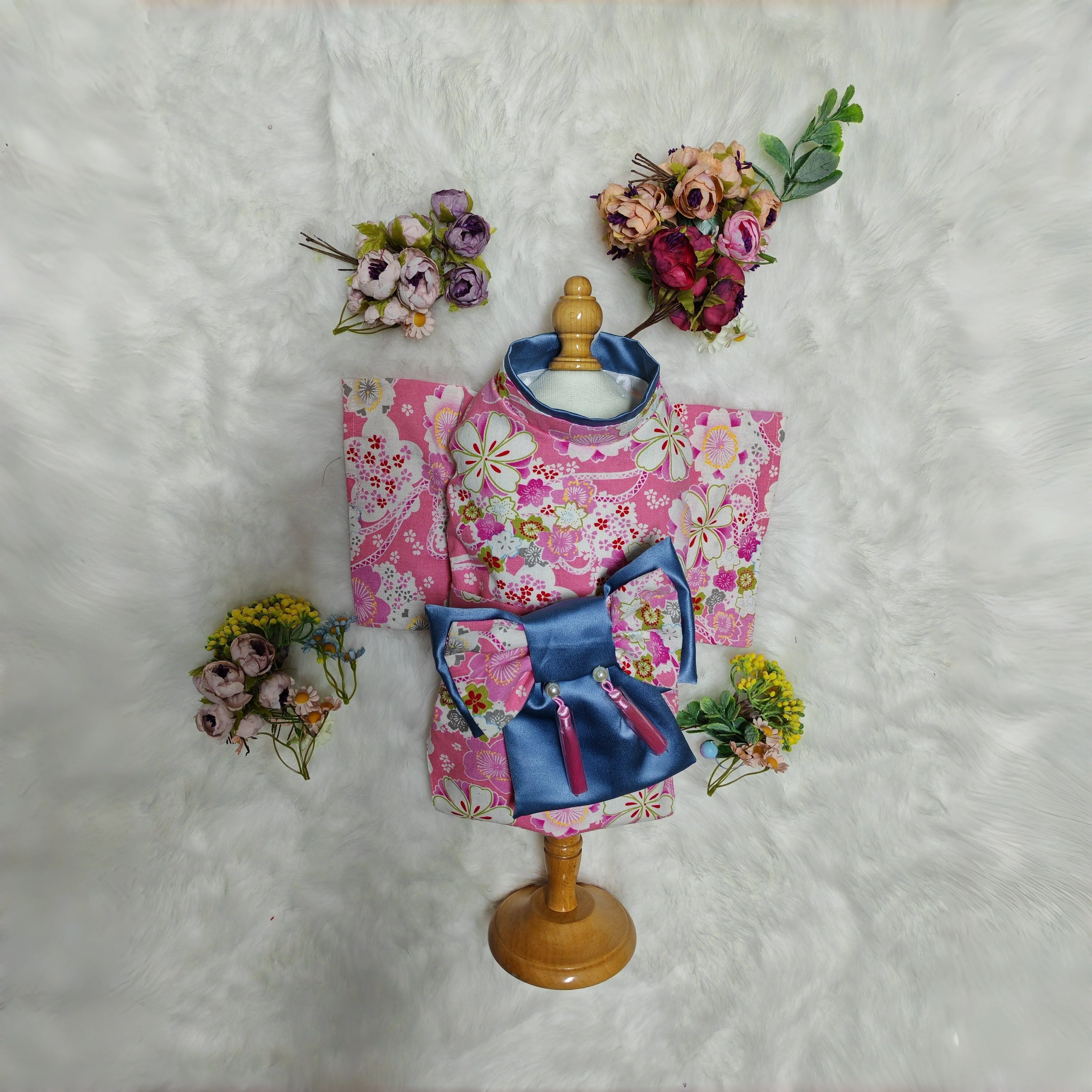 일본식 기모노 애완견 의류 고급 자수 수제 파티복 코트 소형 중형견 푸들 웨딩 의상