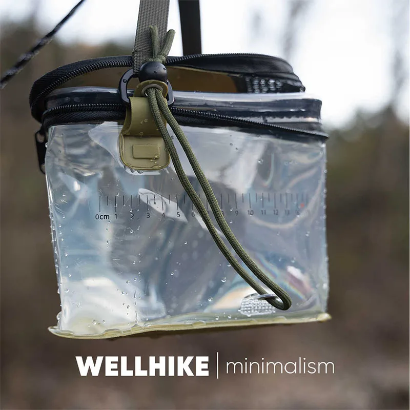 WELLHIKE Triangular Fishing Bucket Collapsible Hit The Water Live Fish Box Small Accessories Small Objects Fishing Lua Transpare