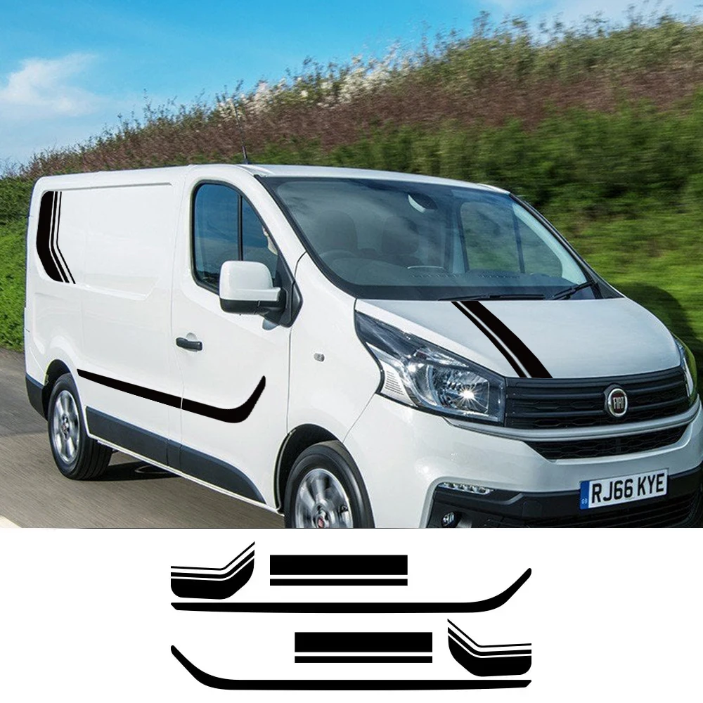 4 Pcs Adesivos De Carro Para Renault Trafic Vauxhall Opel Vivaro Fiat Talento Nissan Nv300 Camper Van Decalques De Vinil I.1423666117