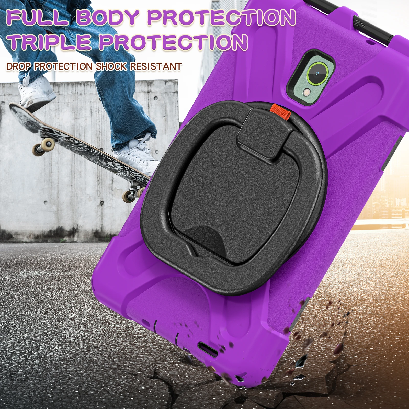 Rugged Tablet Case with 360° Rotatable Handle Grip