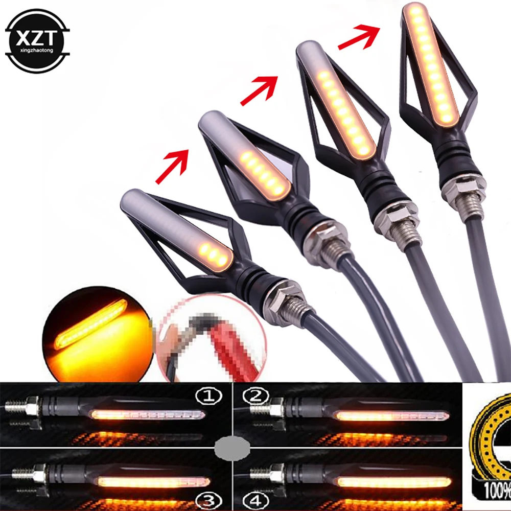 4pcs 12v Motorcycle Turn Signal Indicator Led Motorcycle Bidirectional