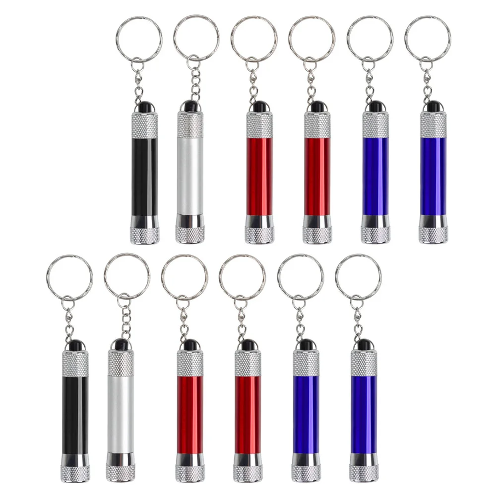 

12 Pcs Flashlight Keychain LED Flashlights Handheld Emergency Aluminum Alloy Mini