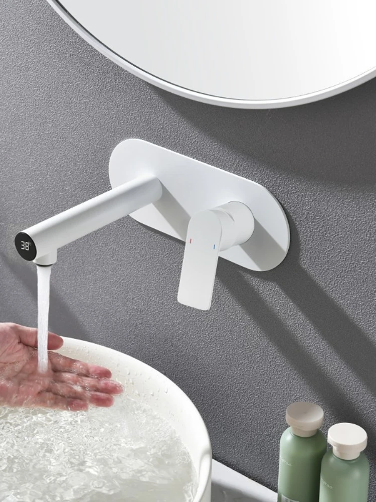 

All Copper White Digital Display Basin Embedded Faucet Embedded Concealed Concealed Inter-Platform Basin Basin Faucet