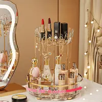 Double Layer Rotating Makeup Organizer Skincare Perfume Organizer Luxury Makeup Storage Box Lipstick Holder Cosmetic Organizer 1