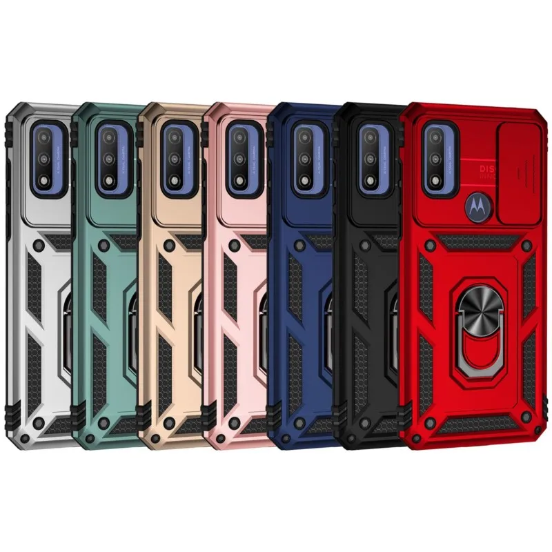 For Motorola Moto G Pure Case Cover phone case phone protector cover ipod cover case For Moto G Pure Coque Fundas Slide Lens Magnet Ring Holder Back Bumper