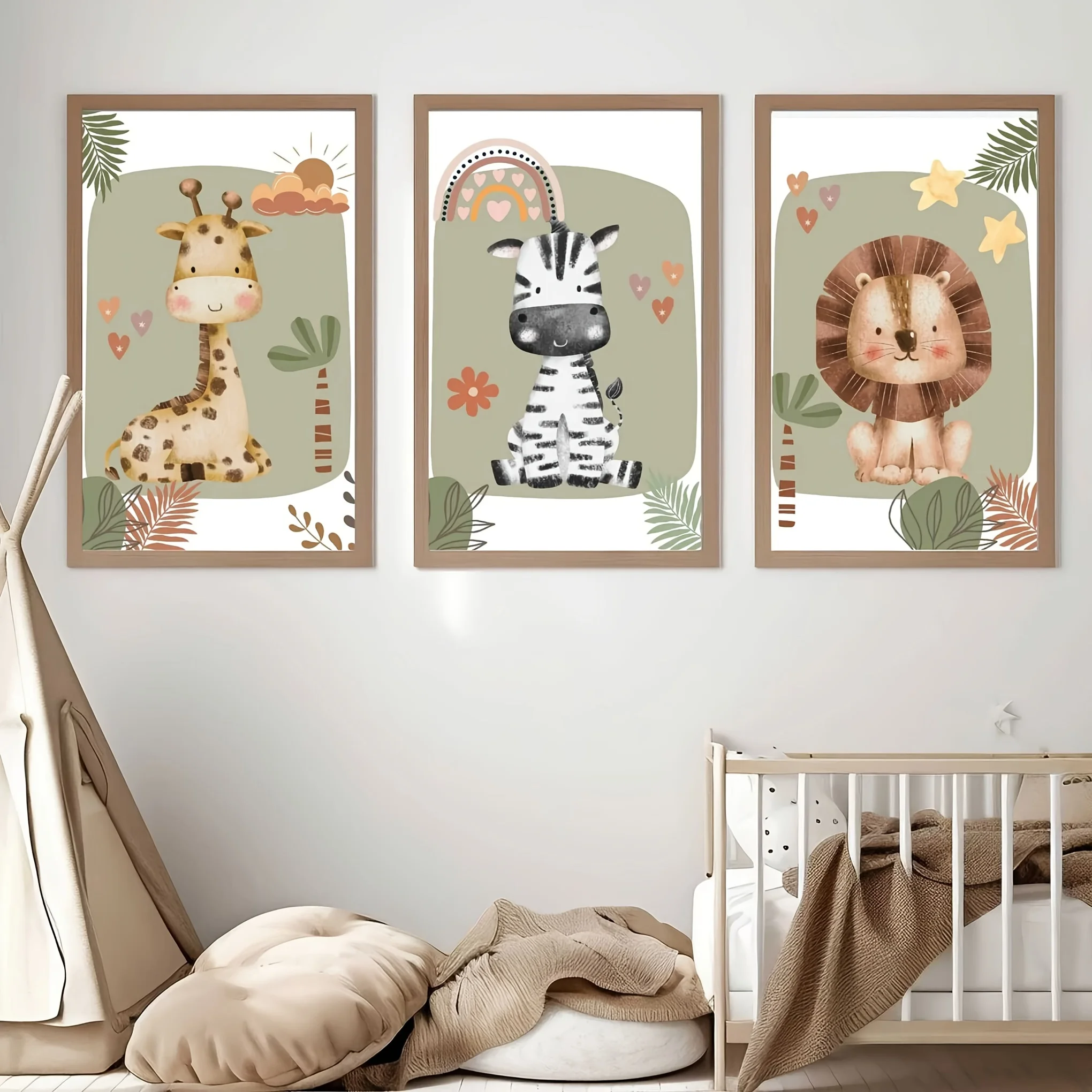 Safari Animal Canvas Set 4