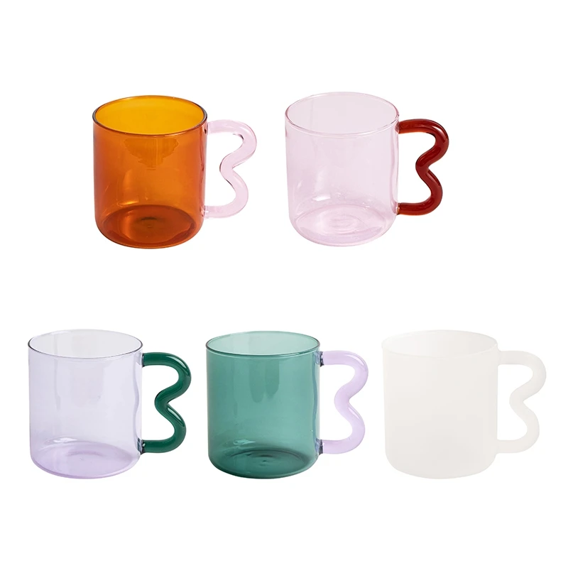 

Glass Cup Handmade Mug with Handle High Borosilicate Elegant Smooth Unique Beautiful for Tea And Milk for Coffee Table