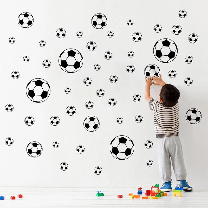 Football Soccer Wall Stickers Self-Adhesive Vinyl Wall Decals for Kids Sport Bedroom Refrigerator Sticker Home Decoration