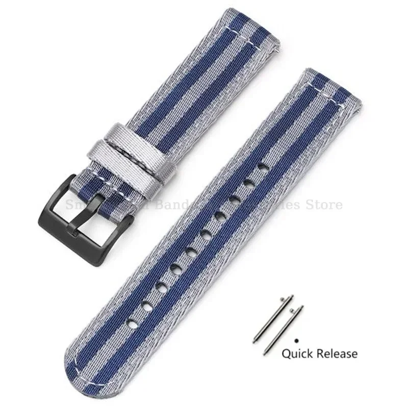 Premium Woven Nylon Watch Band with Quick Release and Stainless Steel Buckle