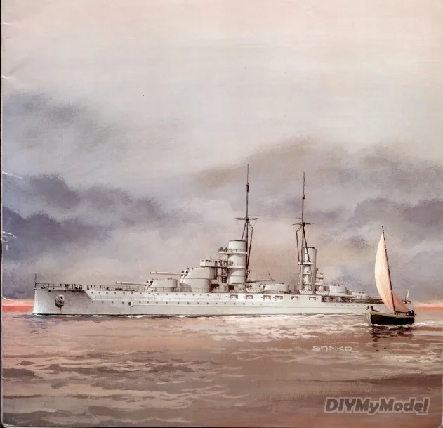 DIYMyModeI итальянский боевой корабль Джулио Цезарь набор бумажных моделей для