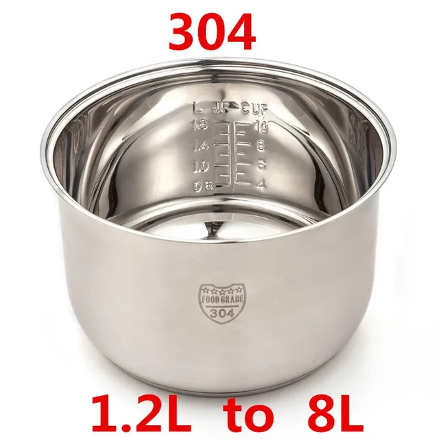 Non stick Cooking Pot 304 stainless steel rice cooker inner container  Replacement Accessories food Rice Cooker POT cookware - AliExpress