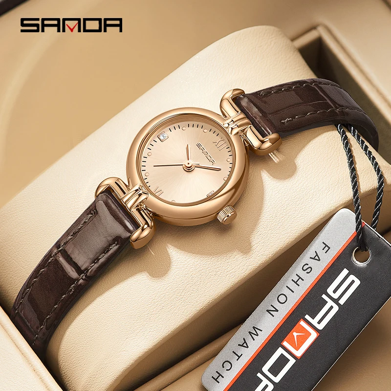 Sanda 1126 New Luxury Brand Lady Crystal Watch Women Dress Fashion Orologi Al Quarzo In Oro Rosa Orologi Da Polso Femminili In Acciaio Inossidabile