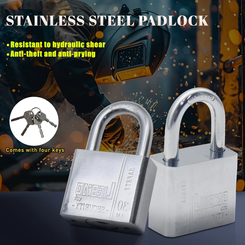 for Mailbox Toolbox Outdoor Yacht Ship With 4 Keys 30mm Short Beam Padlock Anti-theft Square Blade Iron Lock Cabinet Lock