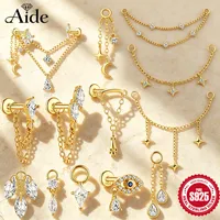 AIDE 1 pièce 925 pièces de rechange en argent Sterling chaînes partie pour boucle d'oreille cerceaux de perçage boucle d'oreille goutte femmes bijoux fins cadeau 1
