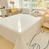 100%Organic Washed Cotton Bed Sheet 3Pcs Basic Percale Weave Soft Breathable Eco-Friendly Kids Adults Flat sheet Pillowcases 2