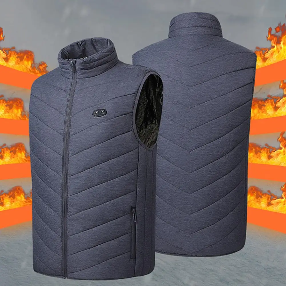 

Men USB Infrared 10 Heating Areas Vest Jacket Men Winter Electric Heated Vest Waistcoat For Sports Hiking