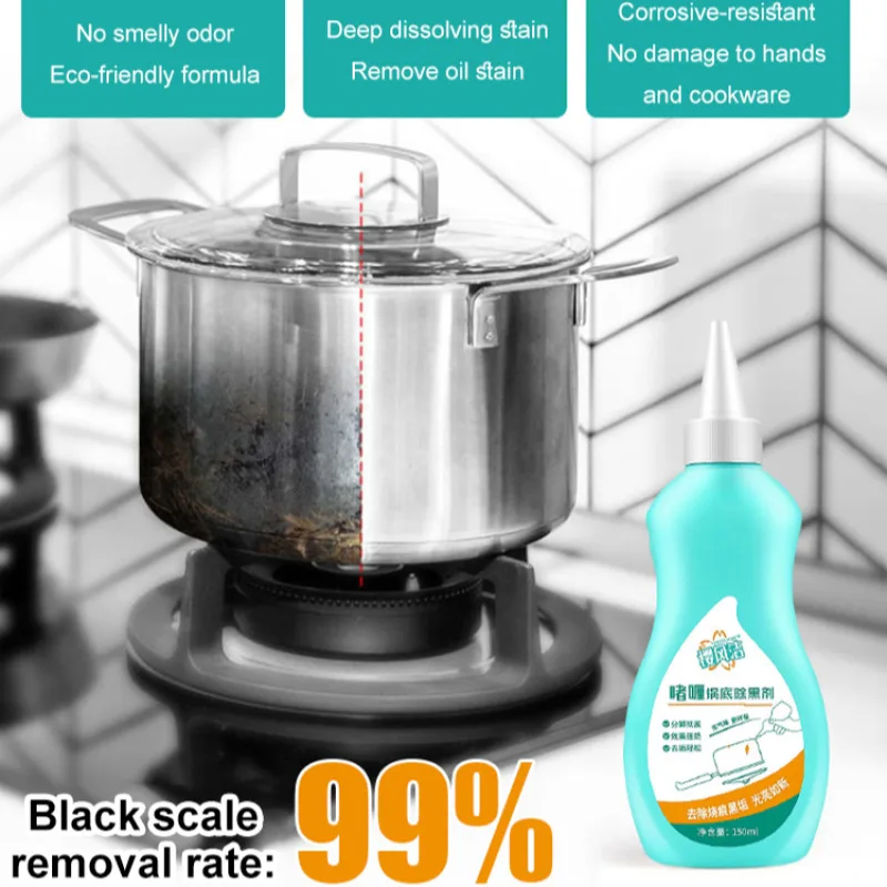 Black Stain Remover Stainless Steel Cleaner Gel Removes black scale and scorch from bottom of pan