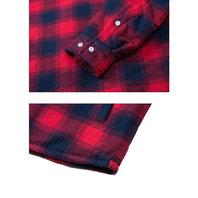 Winter Mens Heavyweight Jacket Flannel Plaid Casual Detachable Hood Quilted Lined Shirts Coats Hiking Jackets hiking jackets waterproof hiking jackets waterproof jacket leather jacket waterproof coats mens winter sweatercoat