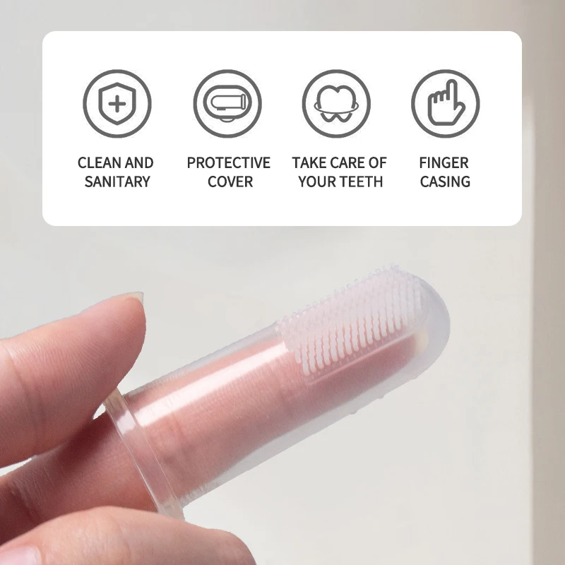 2 Pcs Baby Finger Toothbrush Infant Tooth Teeth Clean Brush Transparent Soft Silicone Bpa Free Kids Teeth Oral Health Care