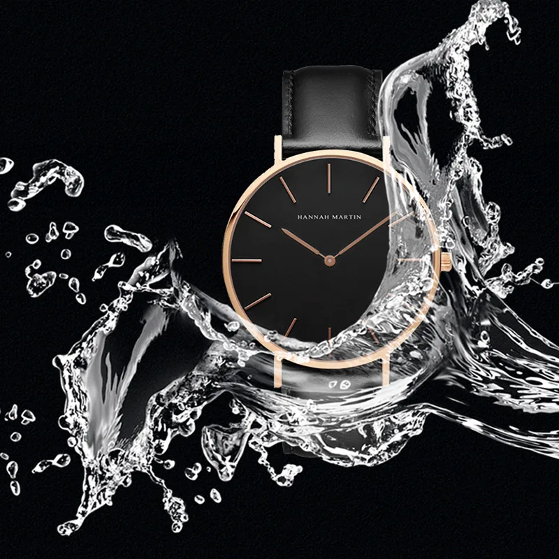 HANNAH MARTIN Brand Japan Quartz Movement Men's Waterproof Wrist Watches Fashion Luxury Ultra Thin Leather Creative Male Watches 3