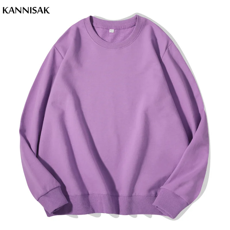Spring Autumn Womens Sweatshirt 2024 O-neck Solid Harajuku Pullovers Multicolor Casual Cotton Woman Sweatshirts Knit Streetwear