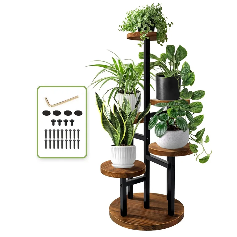 Modern Iron Plant Stand Indoor/Outdoor Multi-Tier Flower Shelf Living Room Balcony Succulent Potted Plants Display Storage Rack