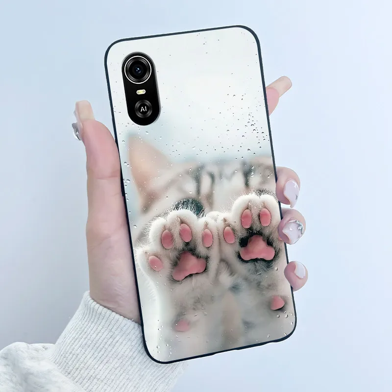 Matte Black Aesthetic Luxury Cute Pattern Soft Silicone Back Cover - Boys & Girls