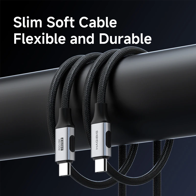 하기비스 USB 4 케이블 USB C to USB C 울트라 소프트 240W 80Gbps 고속 케이블 썬더볼트 4/5 아이폰 17 파워뱅크 호환