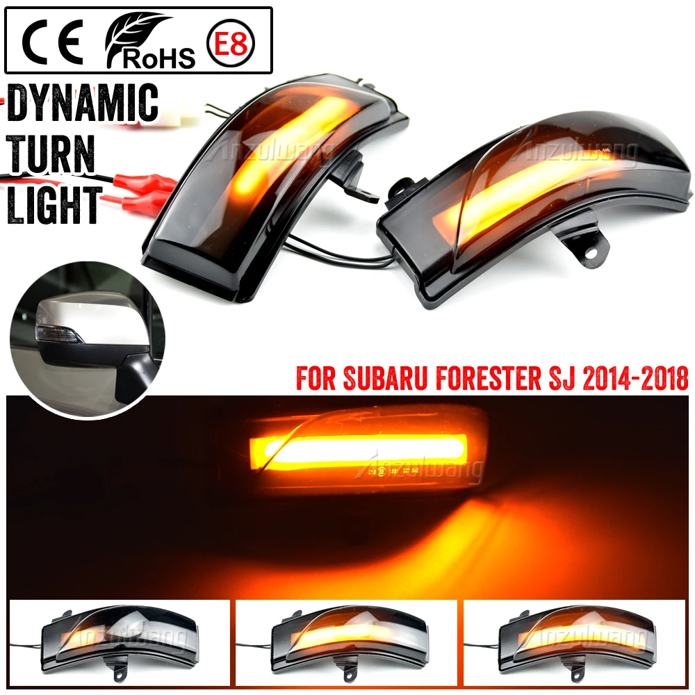 

2pcs LED Dynamic Turn Signal Light Side Mirror Blinker Indicator For Subaru Forester SJ 2014 2015 2016 2017 2018