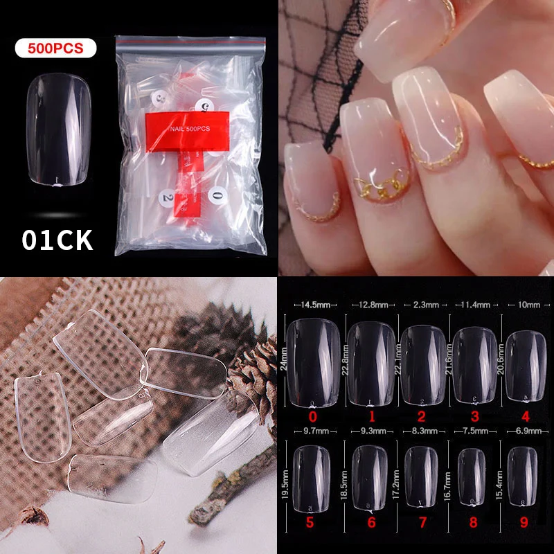 Description Picture 5 of item500Pcs/Bagged False Nail Tips Acrylic Practice Nail Capsules Artificial Nails Soft Gel Full Cover Coffin Nail Tips Manicure Tool
