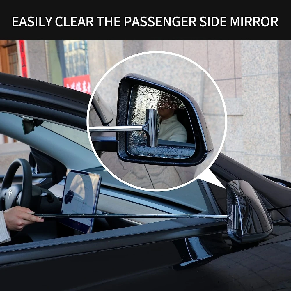 Car Mirror Wiper For Tesla Model S Model X Model Y Model 3 2012-2023 38.6in  Rearview Mirror Wiper Extendable Handle For All Car - AliExpress