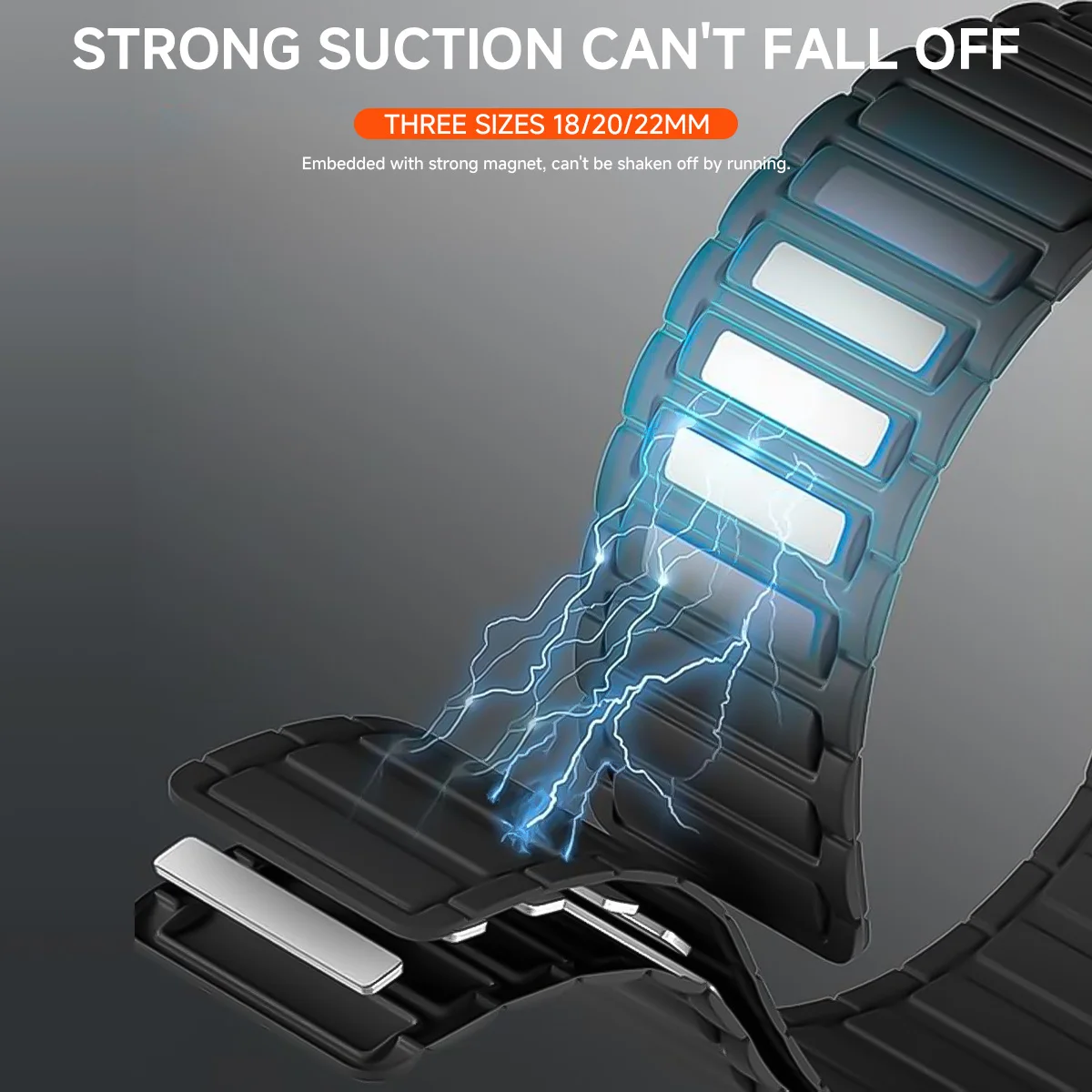 Magnetic Silicone Sport Band - Versatile 45mm Watchband Bracelet Accessory