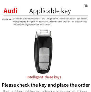 Custodia/cover per Chiave/telecomando in lega di zinco per Audi A6 A7 A8 E-tron Q5 Q7 Q8 C8 D5 custodia protettiva Fob accessori per auto - Custodia per chiave a distanza per auto in lega di zinco per Audi per Audi