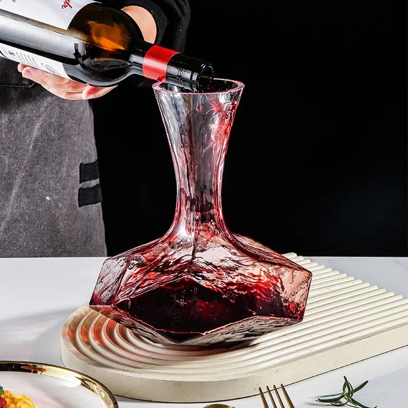 Irregular Wine Decanter Creativity 1450ml Decanter Dispenser Crystal Glass Wine Aerator Mirror Jug Gift Bar Decor Art Glassware wine aerator pourer,wine aerator decanter