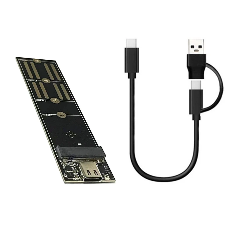 

Solid-State Drive Adapter Card Portable Riser Card USB3.1 To M.2 NVME SSD Riser Card Pcie Protocol Type C 10Gbps Caseless